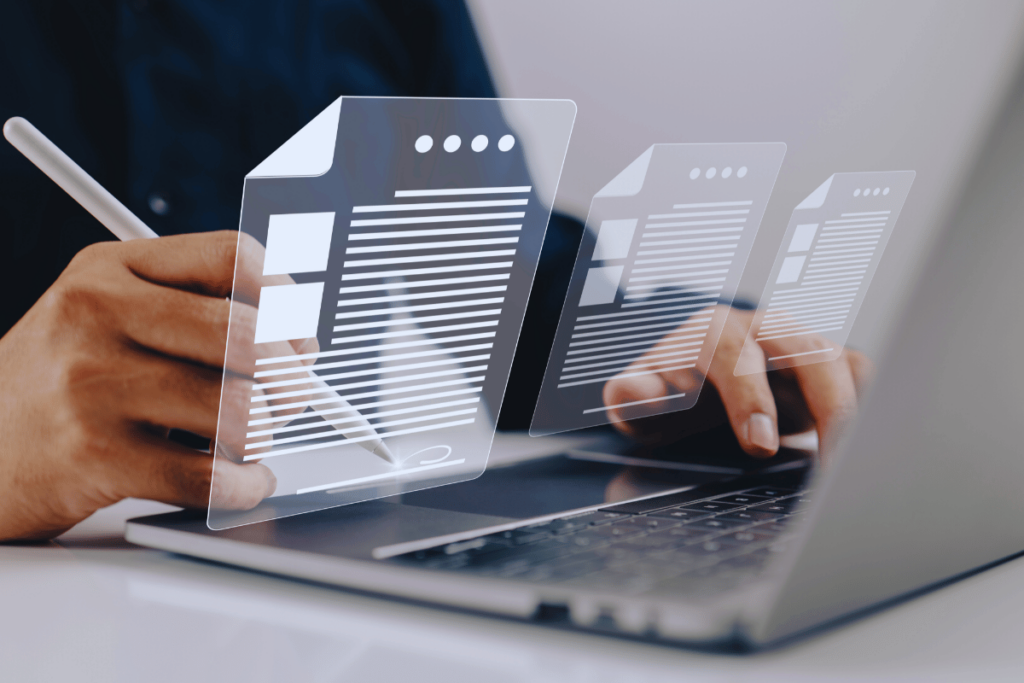 Documents sur ordinateur portable